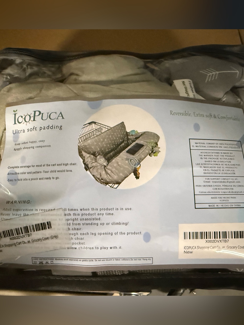 Shopping Cart Cover - Gray